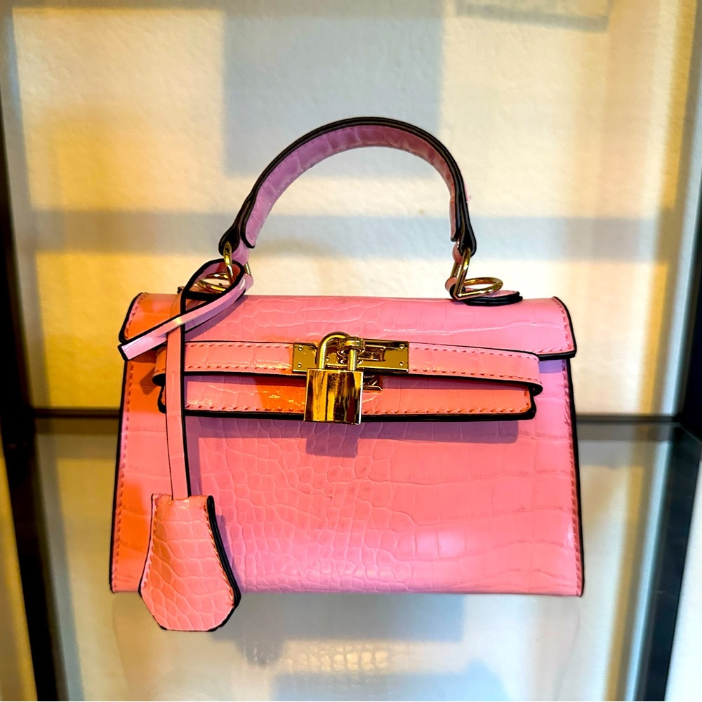 Mini PETA + Jain Pink Croc Bag